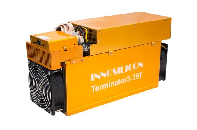 Innosilicon T3 (39Th) asic miner on white background